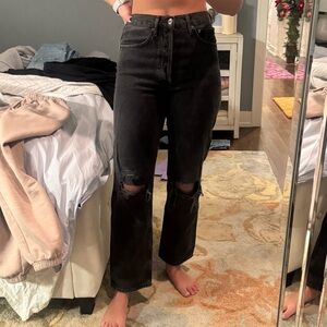 Agolde Black Straight Leg Jeans